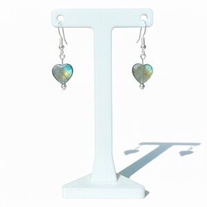 Labradorite Heart Earrings